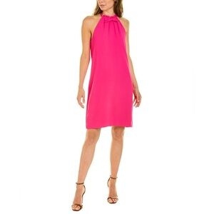 TRINA TURK Katie Halter Crepe Pink Shift Dress
